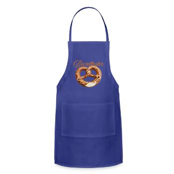 Traditional Bavarian Pretzel Design - Adjustable Apron - royal blue - Front - Julia (174cm)