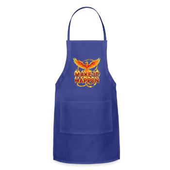 Fiery Phoenix with Motivational Quote - Adjustable Apron - royal blue - Front - Julia (174cm)