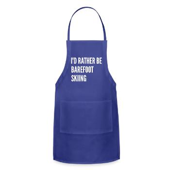 Water Skiing I d Rather Be Barefoot Skiing - Adjustable Apron - royal blue - Front - Julia (174cm)