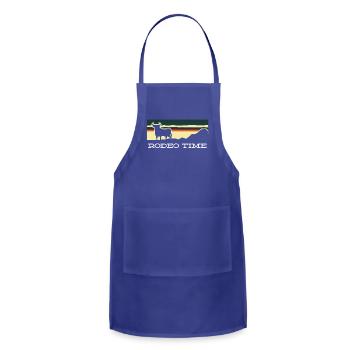 Rodeo Time Cowboy Wild West Cow Horseman Ranch - Adjustable Apron - royal blue - Front - Julia (174cm)