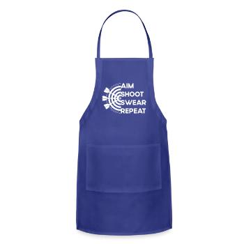 Aim Shoot Swear Repeat-Darts-Dart Throwing - Adjustable Apron - royal blue - Front - Julia (174cm)