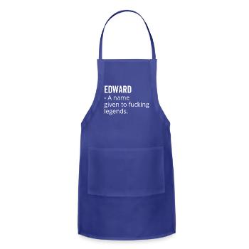 Edward a Name Given to Fucking Legends - Adjustable Apron - royal blue - Front - Julia (174cm)