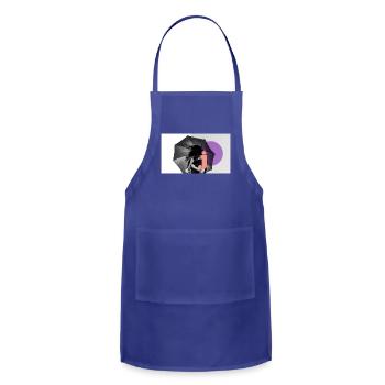 woman in umbrella - Adjustable Apron - royal blue - Front - Julia (174cm)