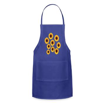 Sunflower Love - Adjustable Apron - royal blue - Front - Julia (174cm)