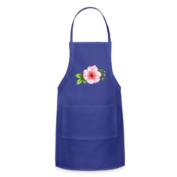 Fleurs de pétales de blush - Tablier réglable - bleu roi - Devant - Julia (174cm)