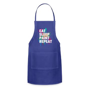 Eat Sleep Paint Repeat Funny Painting for a Painte - Adjustable Apron - royal blue - Front - Julia (174cm)