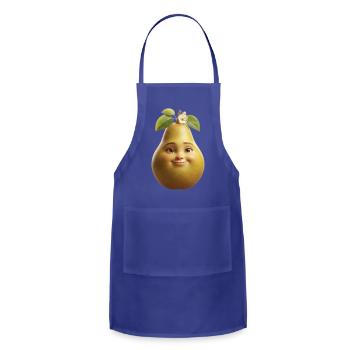 Cute Happy Pear 3D Character Tee - Adjustable Apron - royal blue - Front - Julia (174cm)