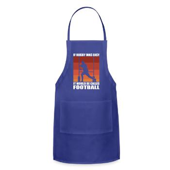 If Rugby Was Easy - Adjustable Apron - royal blue - Front - Julia (174cm)