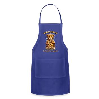 Eating spaghetti to forgetti my regretti Funny LEO - Adjustable Apron - royal blue - Front - Julia (174cm)