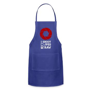 I Shoot RAW Photography - Adjustable Apron - royal blue - Front - Julia (174cm)