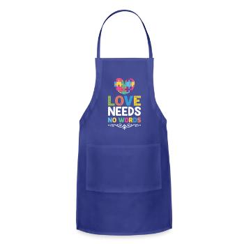 Love needs no words - Adjustable Apron - royal blue - Front - Julia (174cm)