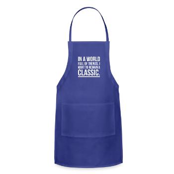 In a world full of trends - Adjustable Apron - royal blue - Front - Julia (174cm)