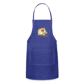 Chicken And Waffles Funny Waffle - Adjustable Apron - royal blue - Front - Julia (174cm)