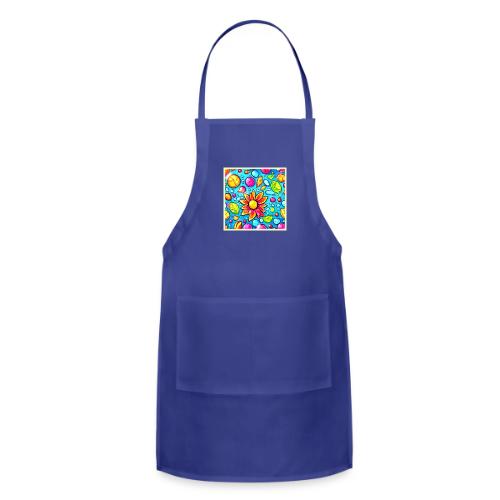 Colorful abstract flower pattern - Adjustable Apron