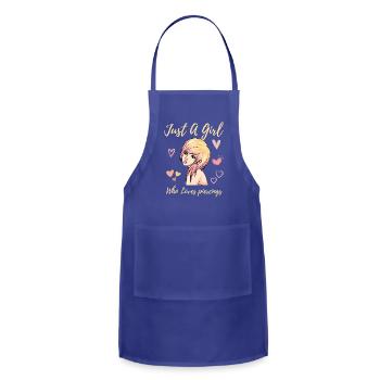Just a girl who loves piercings Apparel - Best Gi - Adjustable Apron - royal blue - Front - Julia (174cm)