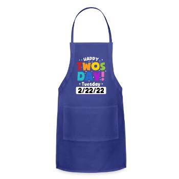 Twosday 2022 Teacher Happy 2 22 22 Twosday - Adjustable Apron - royal blue - Front - Julia (174cm)