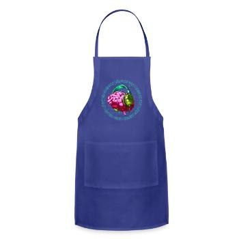 Brain Headphone Musicians DJ Music Lovers - Adjustable Apron - royal blue - Front - Julia (174cm)