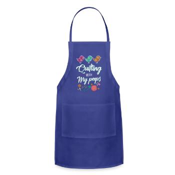 Quilting Quilting With My Peeps - Adjustable Apron - royal blue - Front - Julia (174cm)