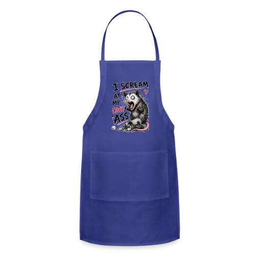 Funny Opossum Screaming Graphic Tee - Adjustable Apron