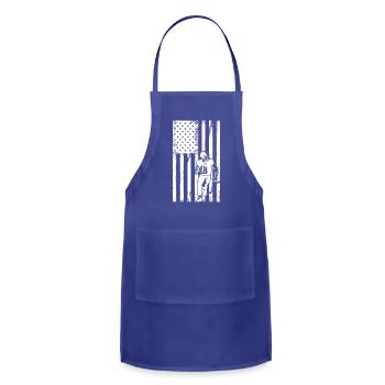 Black And White American Flag American Football - Adjustable Apron - royal blue - Front - Julia (174cm)