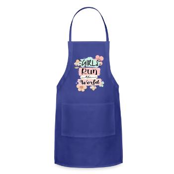 Girls Run The World Woman Power - Adjustable Apron - royal blue - Front - Julia (174cm)