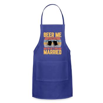 Beer Me I m Getting Married SVG T Shirt - Adjustable Apron - royal blue - Front - Julia (174cm)