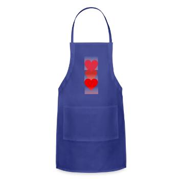 Triple Hearts Love - Adjustable Apron - royal blue - Front - Julia (174cm)