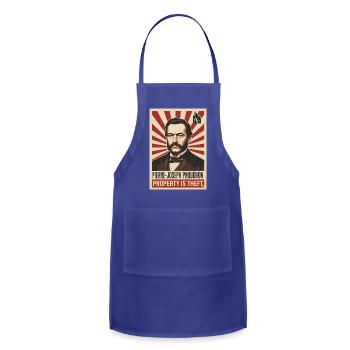 Proudhon - Property is Theft - Adjustable Apron - royal blue - Front - Julia (174cm)