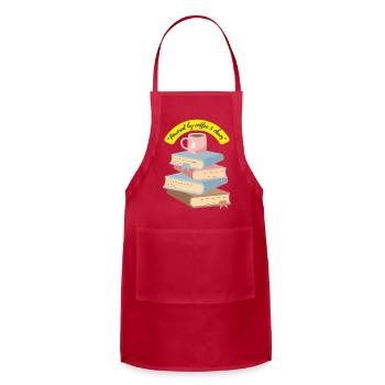Caffeine Fueled Book Stack - Adjustable Apron - red - Front - Julia (174cm)