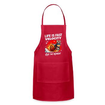 Life Is Fast Velocity Snail Racer Live The Moment - Adjustable Apron - red - Front - Julia (174cm)