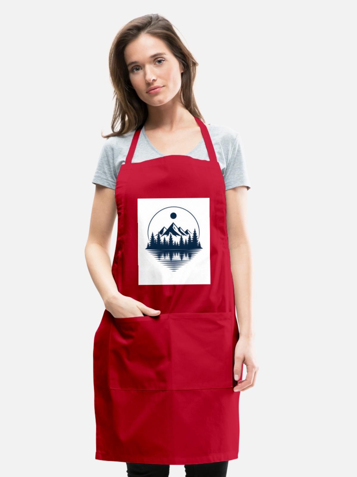 Silent Pines - Adjustable Apron - red - Front - Julia (174cm)