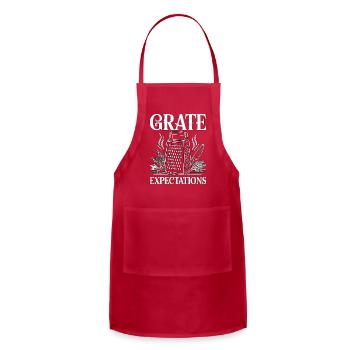 Restaurant Chef Grate Expectations Culinary Arts - Adjustable Apron - red - Front - Julia (174cm)
