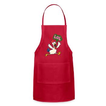 Playful Chicken LOL Burst - Adjustable Apron - red - Front - Julia (174cm)