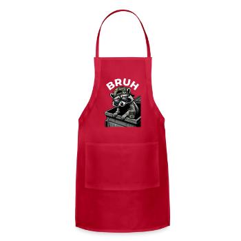 Bruh Raccoon Trash Panda Cool Sunglasses Meme - Adjustable Apron - red - Front - Julia (174cm)