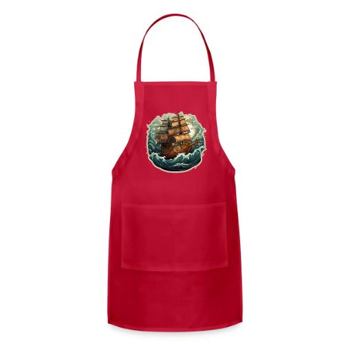The journey of the Vikings on a stormy ocean - Adjustable Apron