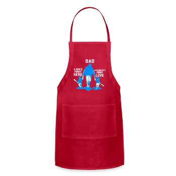 Dad's First Hero, Kids' First Love - Adjustable Apron - red - Front - Julia (174cm)