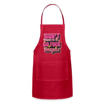 Bold Pink Quote on Black - Adjustable Apron - red - Front - Julia (174cm)