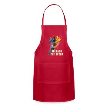Unleash the Speed – Dynamic Running Energy Art - Adjustable Apron - red - Front - Julia (174cm)