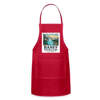 Banff National Park T-Shirt | Canadian Rockies - Adjustable Apron - red - Front - Julia (174cm)