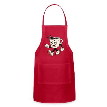 Sleepy Coffee Cup Runner - Adjustable Apron - red - Front - Julia (174cm)