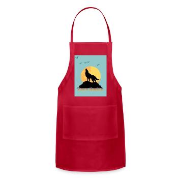 Moonlit Wolf: Zero Limits - Adjustable Apron - red - Front - Julia (174cm)