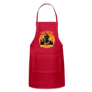 Magic Cat Halloween Spooky Meows - Adjustable Apron - red - Front - Julia (174cm)