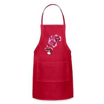 Vivid Maroon Phalaenopsis Orchids - Adjustable Apron - red - Front - Julia (174cm)