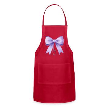 Lavender Bow with Safety Pin Charm - Adjustable Apron - red - Front - Julia (174cm)