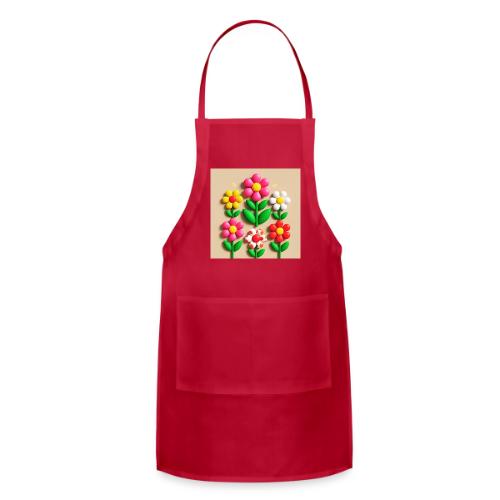3D Flowers and Butterflies in Amber, Floral Design - Adjustable Apron