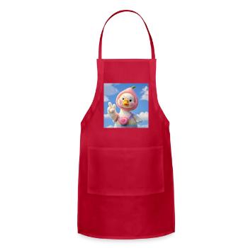 Whimsical Duck Fashion Plush Design - Adjustable Apron - red - Front - Julia (174cm)