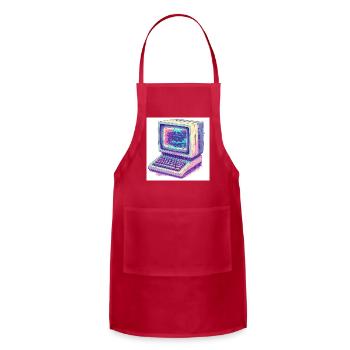 Vintage CRT computer from the late 1990s - 2 - Adjustable Apron - red - Front - Julia (174cm)