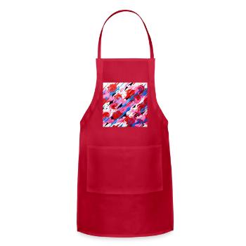 Crimson Swirl Pop Graffiti - Adjustable Apron - red - Front - Julia (174cm)