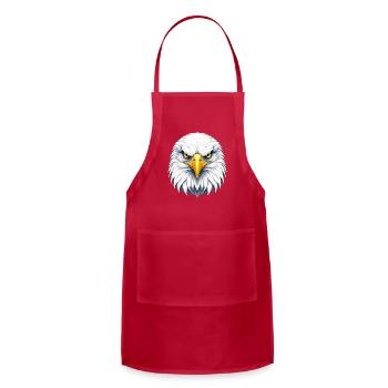 Bold Eagle Head Emblem - Adjustable Apron - red - Front - Julia (174cm)