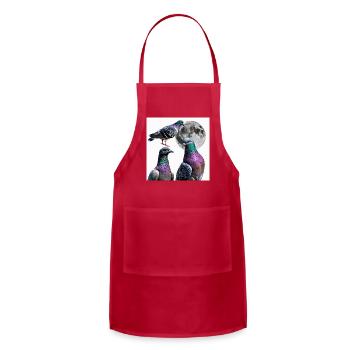 Moonlit Pigeon Quartet - Adjustable Apron - red - Front - Julia (174cm)